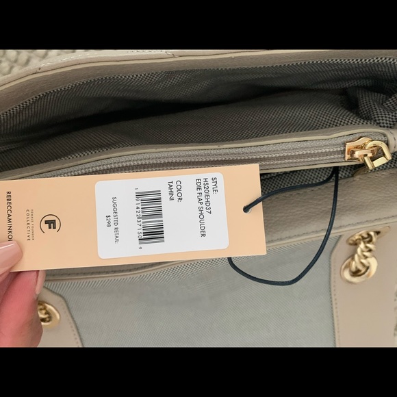 rebecca minkoff edie flap shoulder bag tahini